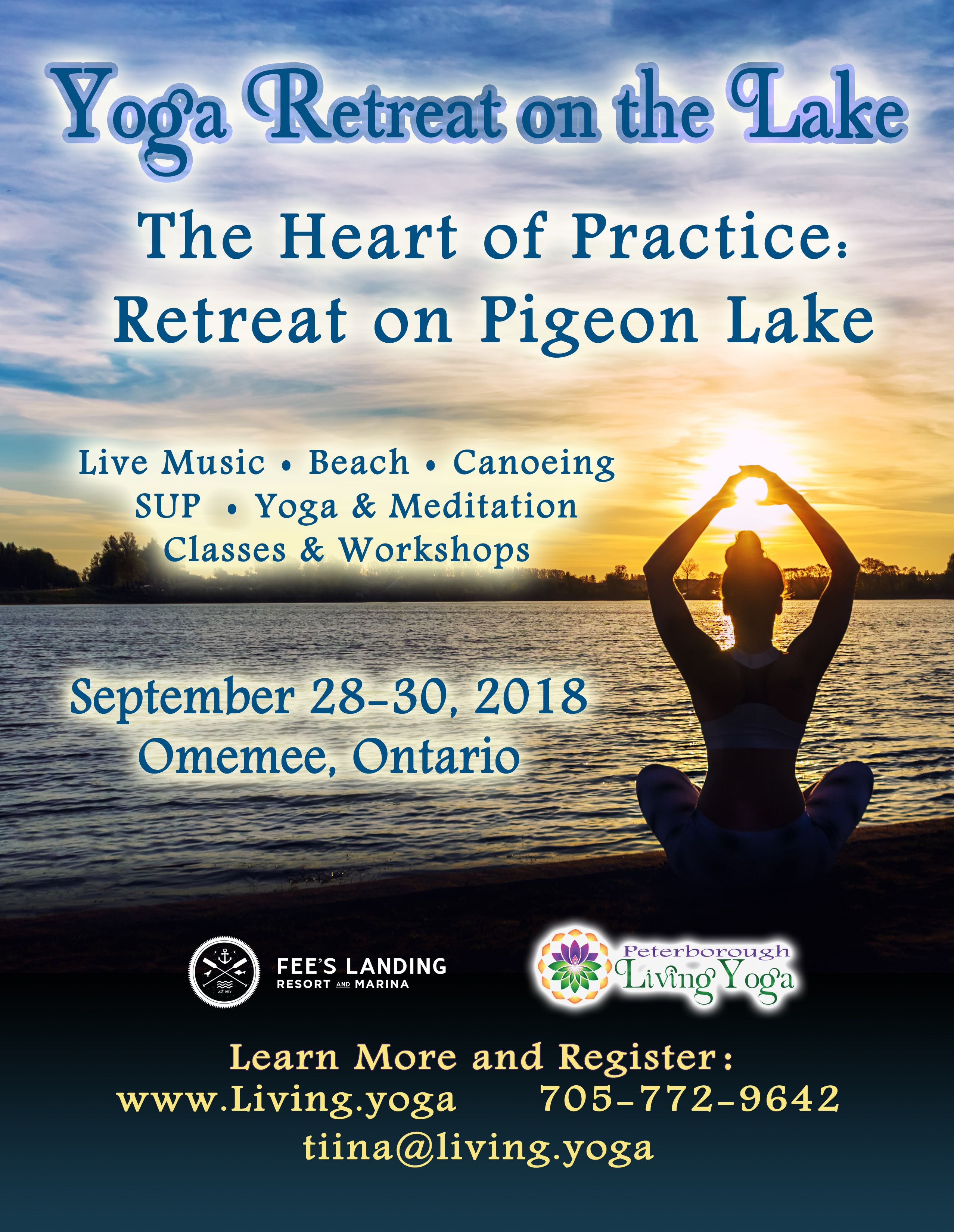 Yoga retreat poster.